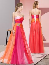  Multi-color Evening Dress Prom and Party with Beading Sweetheart Sleeveless Lace Up
