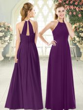 Chic Purple Sleeveless Chiffon Zipper Homecoming Dress for Prom and Party