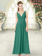 Free and Easy Green Sleeveless Chiffon Backless Prom Dresses for Prom and Party