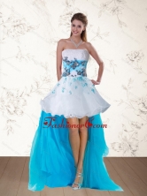 2015 Discount Multi Color Strapless Prom Dresses with Embroidery and Beading TXFD09030137TZBFOR