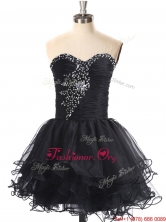2016 Best Selling Beaded Black Prom Dress in Organza SWPD018-3FOR