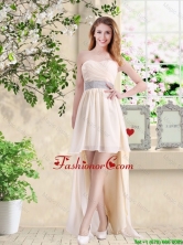 Affordable High Low Sweetheart Prom Dresses in Champagne BMT033CFOR