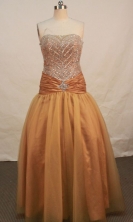 Beautiful A-line Strapless Floor-length Prom Dresses Beading Style FA-Z-00139