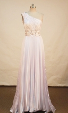Beautiful Empire One Shoulder Neck Brush Pink Prom Dresses Appliques Style FA-Z-00167