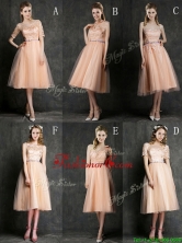 Best Selling Sashed Peach Prom Dress in Knee Length BMT0100FOR