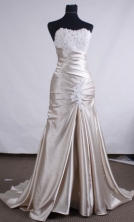 Classical A-line Sweetheart Brush Prom Dresses Appliques with Beading Style FA--00134