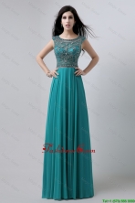 Discount Bateau Floor Length Prom Dresses with Beading DBEE352FOR