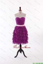 Discount Short Prom Dresses with Bowknot and Ruffled Layers DBEES216FOR