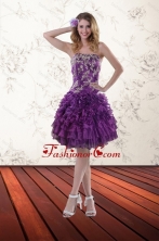 Discount Strapless 2015 Prom Dresses with Appliques and Ruffles XFNAO244TZBFOR