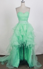 Elegant A-line Sweetheart Knee-length High-low Turquoise Prom Dress LHJ42862