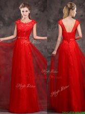 Hot Sale Scoop Red Prom Dress with Beading and Appliques BMT0165-1FOR
