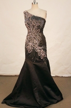 Luxurious Mermaid One-shoulder Neck Brush Beading Prom Dresses Style FA-C-126
