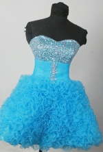 Luxuriously Short Sweetheart Mini-length Aqua Prom Dress LHJ42808
