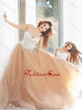 New Arrivals Beaded Prom Dress with Brush Train and Cheap Sweetheart Little Girl Dress with Beading DXZH010FOR