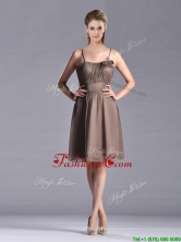 Popular Chiffon Brown Short Prom Dress with Spaghetti Straps THPD115FOR