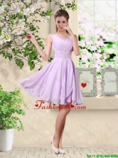 Popular V Neck Lavender Prom Dresses with Beading BMT048EFOR