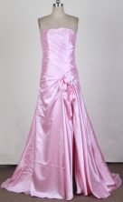 Discount A-line Strapless Brush Light Pink Prom Dress LHJ42830