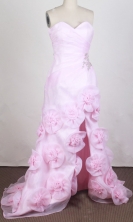 Pretty Empire Sweetheart Brush  Pink Prom Dress LHJ42889