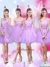 Sophisticated A Line Lavender Prom Dresses with Lace and Bowknot BMT036FOR