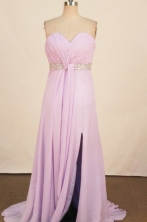 Sweet Empire Sweetheart-neck Floor-length Chiffon Purple Beading Prom Dresses Style FA-C-166