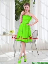 A Line Strapless Bowknot Custom Made Prom Dresses in Spring Green BMT001D-11FOR