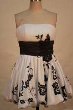 Beautiful A-line Strapless Knee-length Short Prom Dresses Embroidery  Style FZ-Y-00155