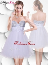Beautiful Short Prom Dress with Sequins and Hand Made Flowers SWPD002FBFOR