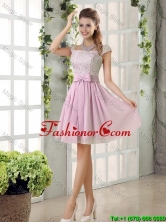 Popular A Line Square Lace Prom Dresses with Bowknot BMT010E-4FOR