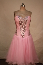 Sweet A-line Sweetheart-neck Mini-length Beading Short Prom Dresses Style FA-C-132