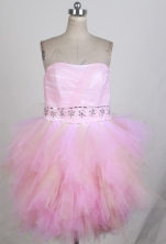 Sweet Short Strapless Mini-length Light Pink  Prom Dress LHJ42861