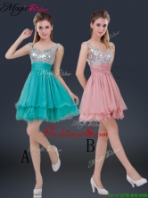Wonderful Short Straps Paillette Prom Dresses for Summer BMT072FOR