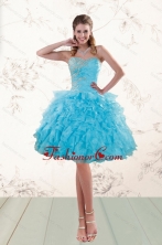 2015 Fashionable Beading Baby Blue Prom Gown with  Ruffles XFNAO011TZCFOR