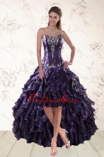 2015 Fashionable Purple High Low Prom Dresses for Spring XFNAO020TZBFOR
