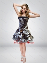 2015 Fashionable Short Knee-length Camo Prom Dresses with Strapless CMPD046FOR