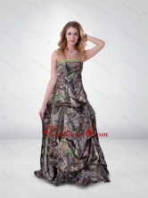 Fashionable Princess Strapless Camo Prom Dresses with Ruching CMPD010FOR