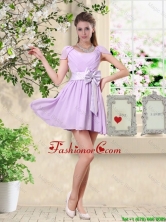Decent Scoop Bowknot Prom Dresses with Cap Sleeves BMT048CFOR