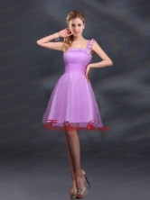 Elegant A Line Straps Lilac Prom Dresses with Appliques BMT015CFOR