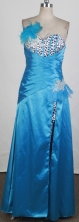 Elegant Column Sweetheart Floor-length Blue Prom Dress LHJ42886
