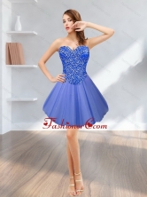 Fashionable 2015 Short Tulle Sweetheart Beading Prom Dresses in Lavender SJQDDT12003-2FOR