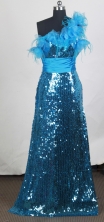 Fashionable Column One Shoulder Brush Prom Dress LHJ42875