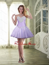 Mini Length Sweetheart Beaded Prom Dresses in Lavender for 2015 SJQDDT85003FOR