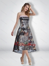 Fashionable Empire Strapless Camo Prom Dresses with Ribbons for 2015 CMPD012FOR
