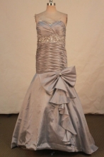 Popular Mermaid Sweetheart-neck Floor-length Gray Beading Prom Dresses Style FA-C-195