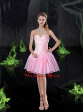 Pretty Sweetheart Pink Prom Dresses with Beading for 2015 SJQDDT75003FOR