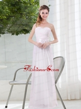 Ruching and Belt Sweetheart Empire White Prom Dresses BMT025EFOR 