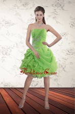 Spring Green Strapless Fashionable Prom Dresses with Ruffles and Beading XFNAO5801TZCFOR