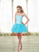 Suitable Sweetheart Ball Gown and Beaded Prom Dress in Baby Blue SJQDDT72003FOR