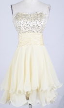 Sweet Short Sweetheart Mini-length Champange Prom Dress LHJ42826