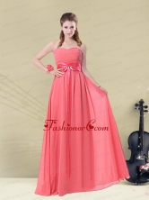 Sweetheart Watermelon Long Prom Dress with Bow Belt BMT008CFOR