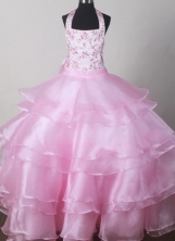 2012 Beautiful Ball Gown Halter Top Floor-length Flower Girl Dress  Style RFGDC07